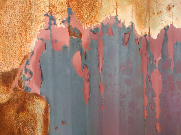 istock Grunge background, Rust stains and paint peeling off the surface of the container house. 1269339549