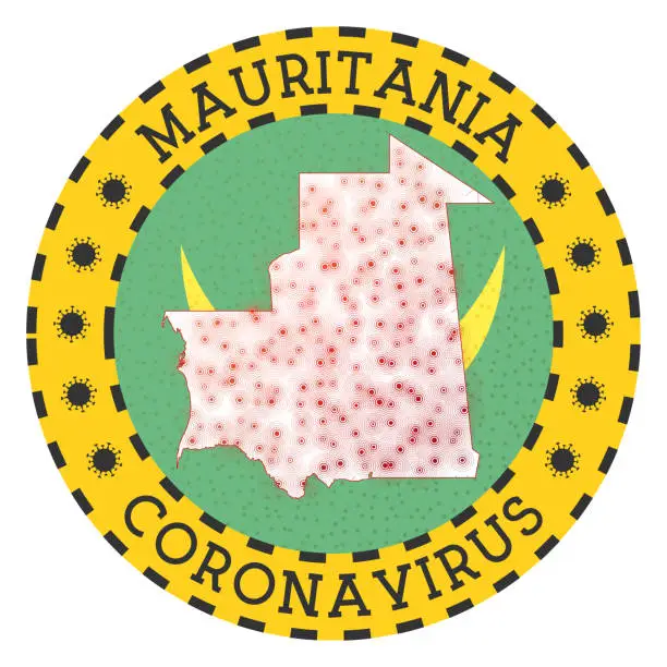 Vector illustration of Coronavirus in Mauritania sign.