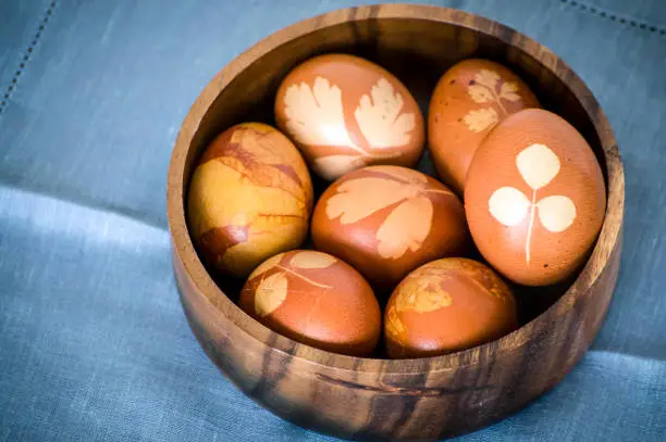 Photo of Traditionally painted eggs in Lithuania during Easter