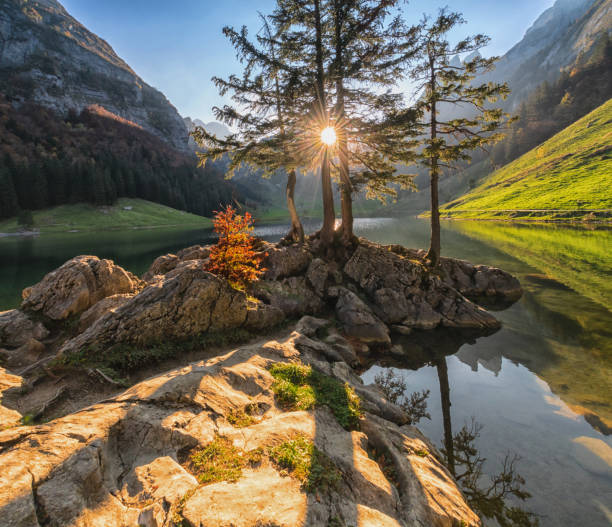 istock Landscape with beautiful mountain lake in Switzerland. 1269343382