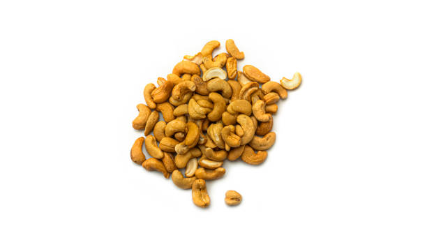 istock Cashew nuts on a white background. Macro photo 1269346942