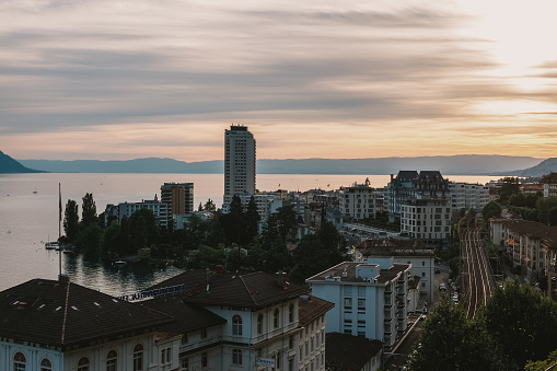 Montreux during sunset light
