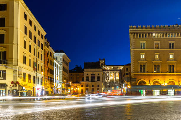 istock Architecture of Piazza Venezia in Rome at night 1269358099