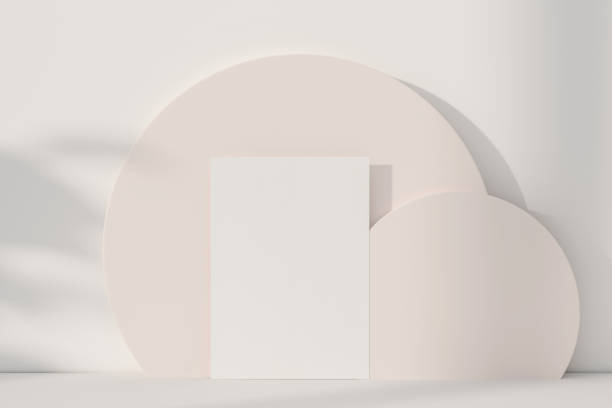 istock Mockup white greeting card standing on table 1269359261