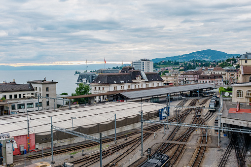 Train station in Montreux, Switzerland