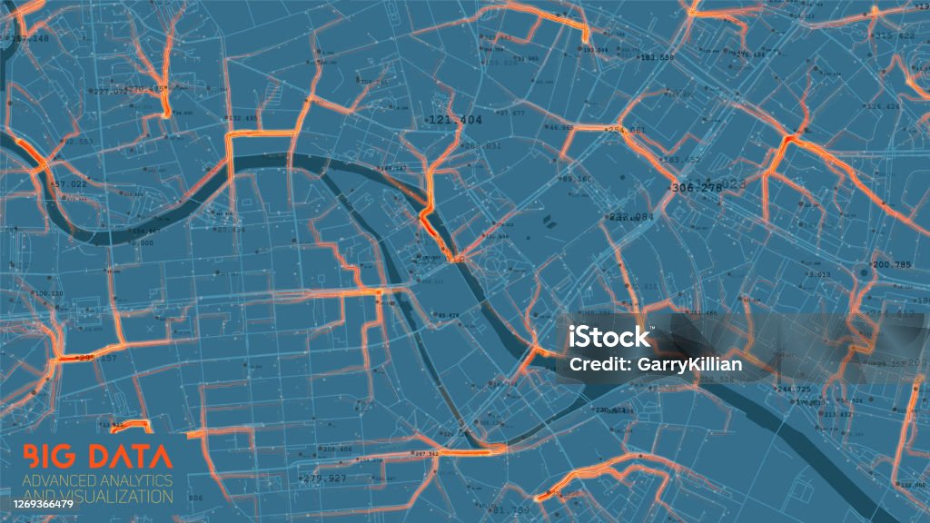 Road Analysis Graphics Big Data Traffic Analysis In Modern City Abstract Road Capacity Limits ...