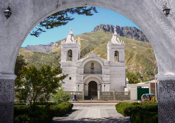 Chivay town in the Peruvian Andes mountains