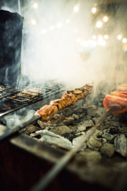 istock Cooking Turkish traditional shish kebab on grill 1269372442