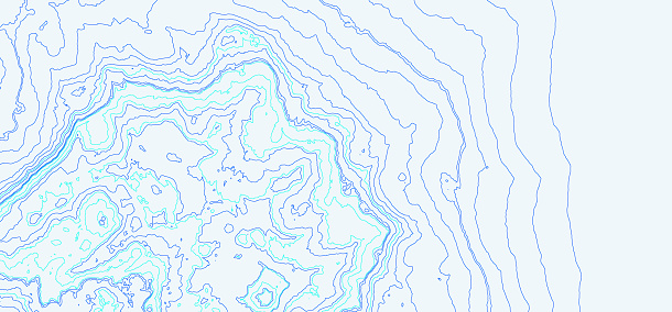 Contour lines of a mountainous landscape - 3d illustration