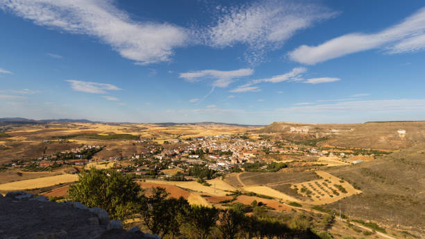 Panoramic view of Jadraque Panoramic view of Jadraque, CM, Spain tarde stock pictures, royalty-free photos & images