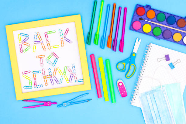 istock Back to school stationery on yellow background 1269382411