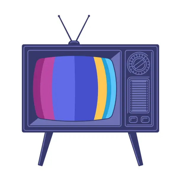 Vector illustration of Retro Television TV Set