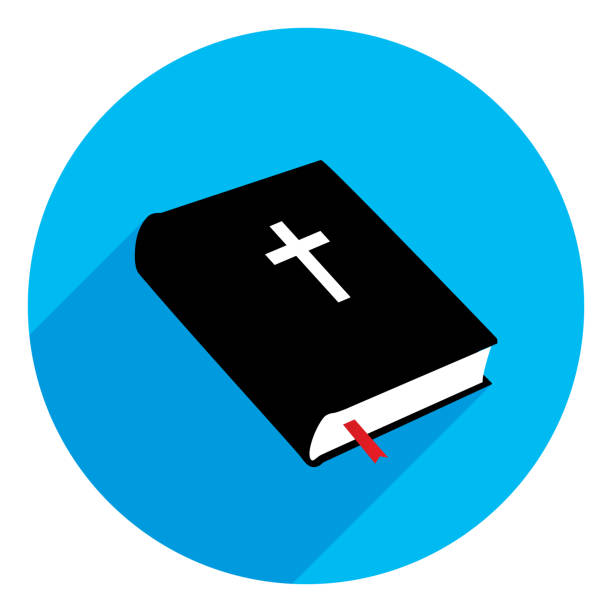 ikon alkitab lingkaran biru - new testament ilustrasi stok