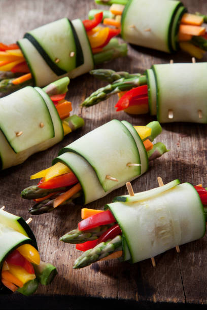 istock Raw Zucchini Rolls ready for the BBQ 1269386623