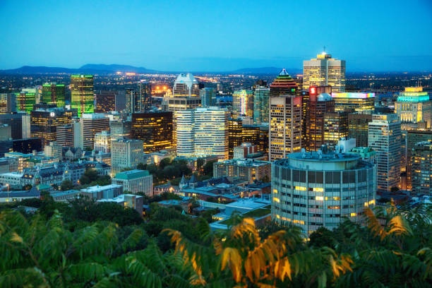 istock Montreal downtown Summer sunset aerial view with 1269395404