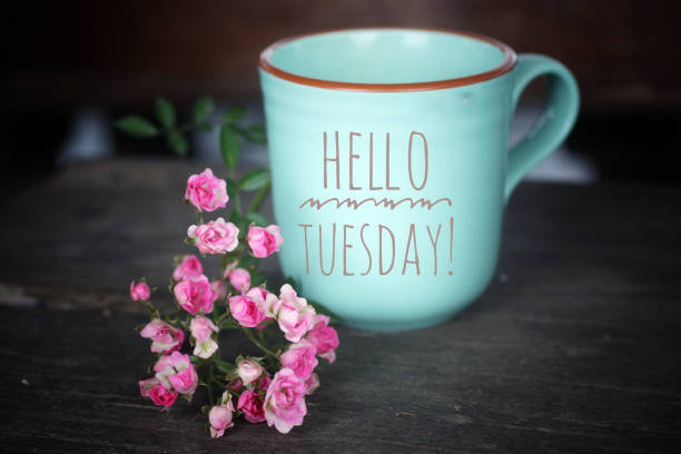 istock Hello Tuesday coffee concept with flower. 1269398580
