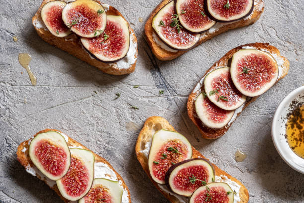 istock Bruschetta with figs and goat cheese 1269398949