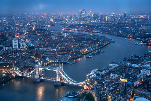 istock Aerial view of Tower Bridge Over Thames River 1269408363