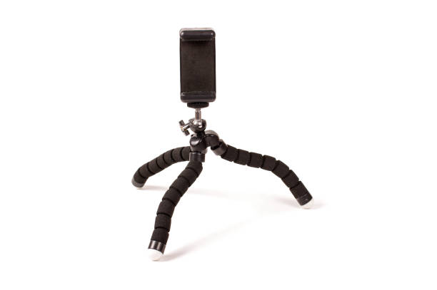 istock Universal smart phone tripod isolated on the white 1269409927