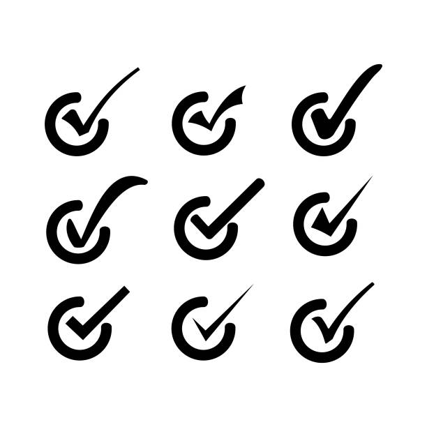 Check mark collection symbol Check mark collection symbol checkbox yes asking right stock illustrations