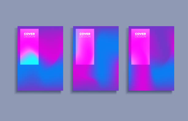 istock Set of covers design templates with vibrant gradient background. Trendy modern design. Applicable for placards, banners, flyers, presentations, covers and reports. Vector illustration. Eps10. 1269413044