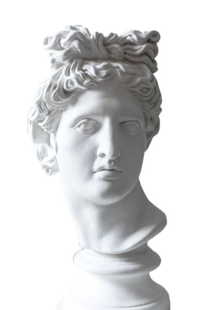istock typical bust of an antique man on a white background, isolate 1269414664