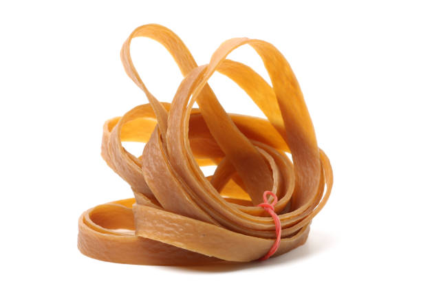 brown rubber bands - flexibility rubber rubber band tangled imagens e fotografias de stock