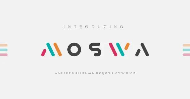 Vector illustration of Minimal modern alphabet fonts. Typography minimalist urban digital fashion future creative logo font. vector illustration