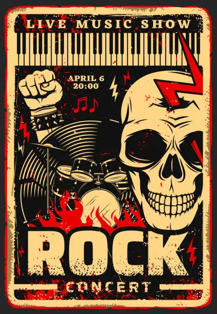 Vector illustration of Rock music festival concert vector poster