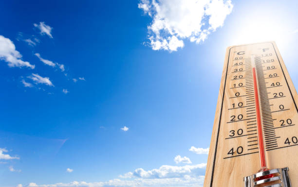 istock hermometer shows the temperature is hot in the sky 1269437391