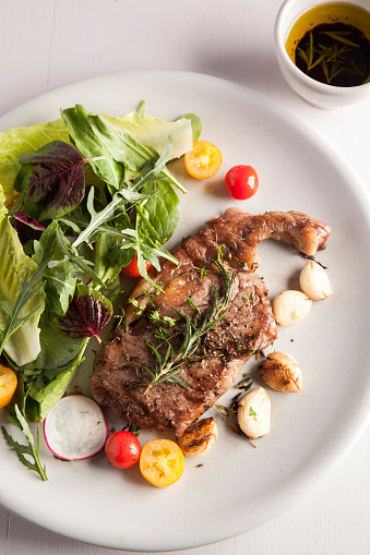 Beef Sirloin Steak with Organic Salads