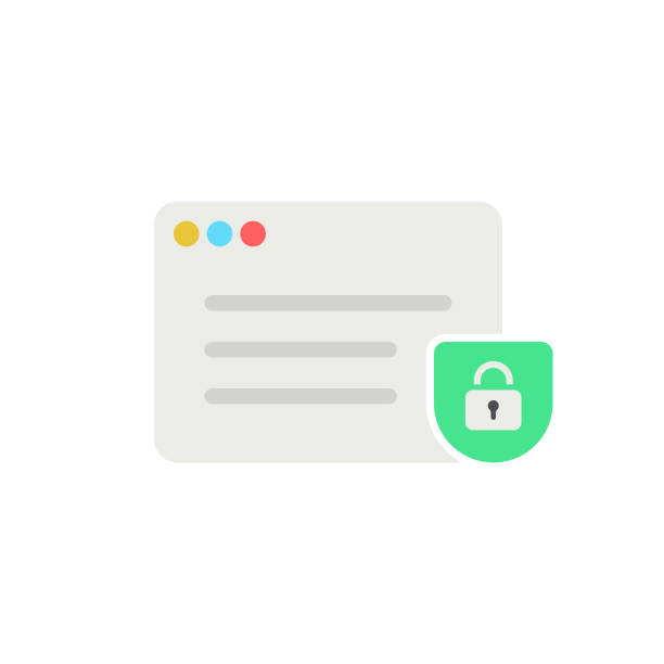 web ページのフラット デザイン上のインターネット セキュリティ アイコン。 - security web page shield service点のイラスト素材／クリップアート素材／マンガ素材／アイコン素材