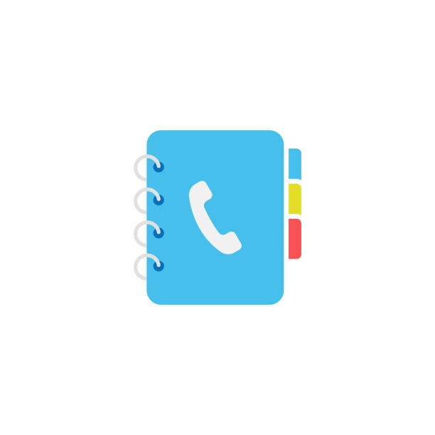 Telephone and Address Book Icon Flat Design. Scalable to any size. Vector Illustration EPS 10 File. address book stock illustrations