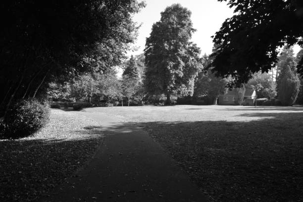 View cross Port Sunlight village on the Wirral, UK