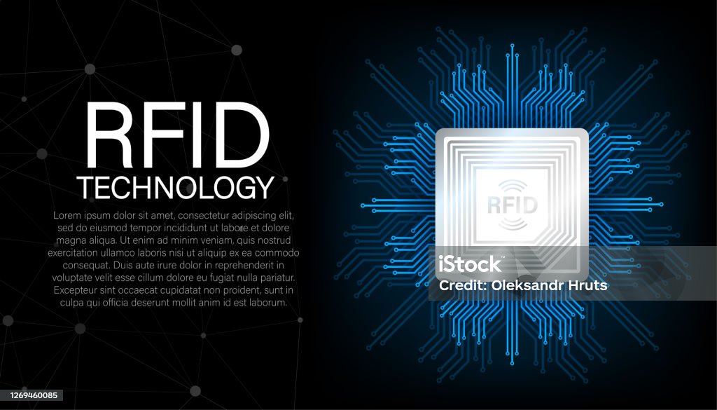 Rf Technology Graphics Rfid Radio Frequency Identification Technology Concept Digital ...
