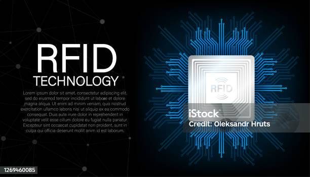 Rf Technology Graphics Rfid Radio Frequency Identification Technology Concept Digital ...