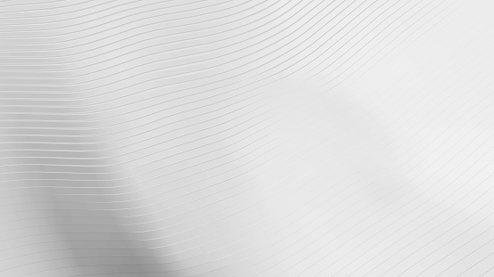 Abstract White slicing wavy background. Minimalism concept. 3D illustration rendering