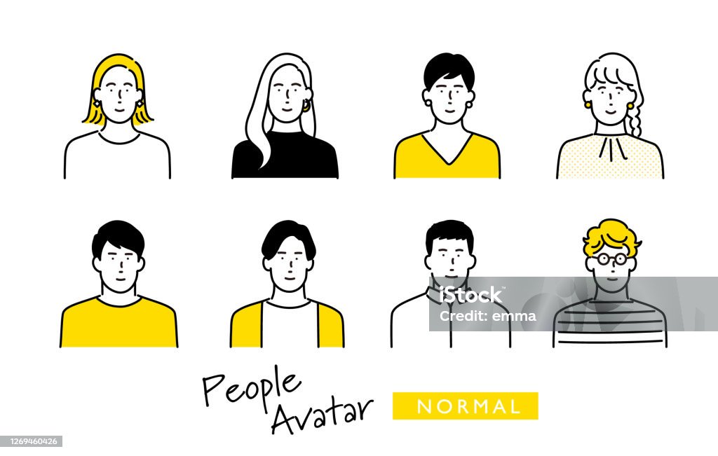 set di icone avatar persone - arte vettoriale royalty-free di Persone