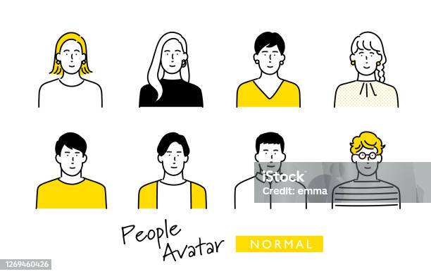 Set Di Icone Avatar Persone - Immagini vettoriali stock e altre immagini di Persone - Persone, Illustrazione, Icona