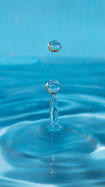 istock beautiful falling water drops on a blue background 1269461705