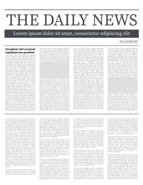 istock Vector mock up of a blank daily newspaper. Fully editable whole newspaper in clipping mask. Vector stock illustration. 1269463767