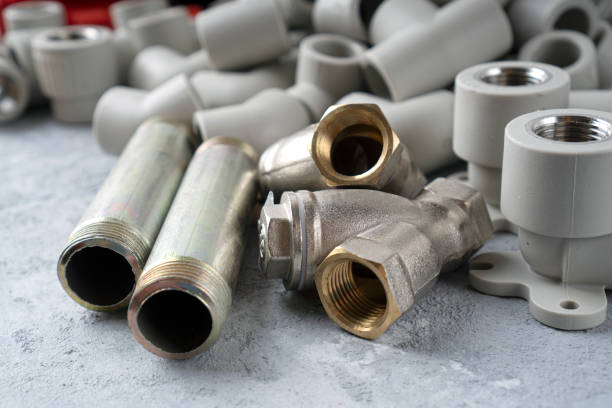 istock Plumbing and pipe details closeup background 1269468763