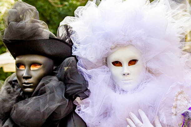 venetian carnival masks - face paint human face mask carnival imagens e fotografias de stock