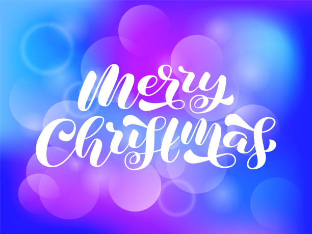 istock Merry Christmas brush lettering. Vector stock  illustration for poster or banner 1269476240