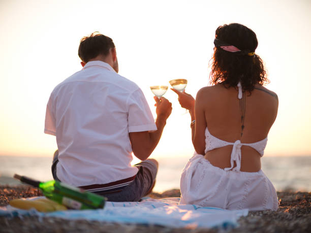 istock Young couple with sun on beach 1269479538