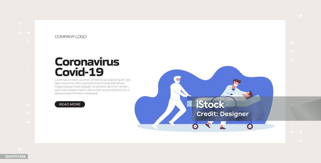 Cavid Reklam Coronavirus Covid19 Açılış Sayfası Şablonu Için Pandemik Kavram Vektör ...