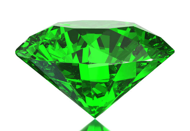 istock Green emerald on a white background. 3d illustration 1269494318