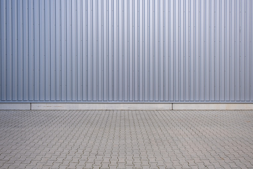 Close-up of an aluminum texture at a warehouse in Berlin
