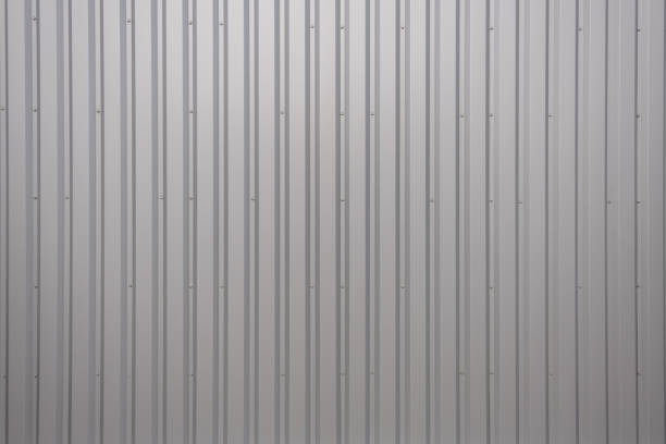 배경으로 금속 판금벽의 질감 - sheet metal aluminum wall architecture 뉴스 사진 이미지