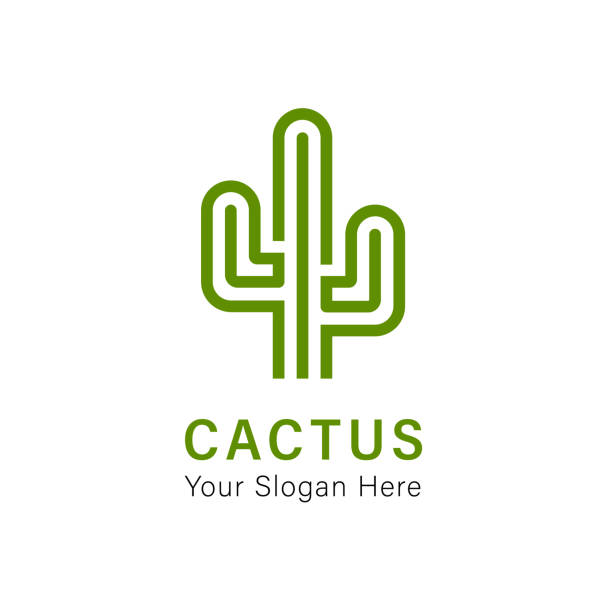 kaktus-logo - desert cactus mexico arizona stock-grafiken, -clipart, -cartoons und -symbole